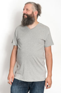 Männer V-Neck T-Shirt sports grey