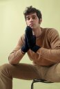 Handschuhe Pierpaolo (groß) recyceltes Kaschmir blue mora