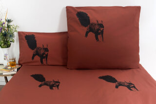 Bio-Bettwäsche Eichhörnchen, foxy 240*220 & 2x 80*40 cm
