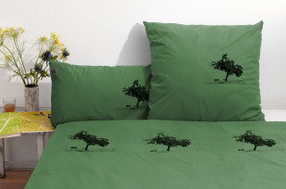 Bio-Bettwäsche Apfelbaum grün 240*220 & 2x 80*80 cm