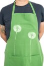 Bio Schürze Pusteblume, weiß auf grün