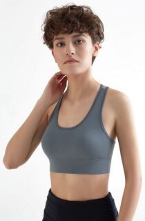 Sport-BH recyceltes Polyester hellgrau M