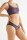 Damen Bustier, indigo/rot gestreift