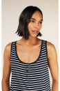 Damen Pyjama Top, navy stripes 16/XL