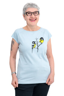 Frauen Raglan-Shirt Kenia Kohlmeisen hellgrau
