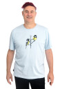 Männershirt Kenia Fair Trade Kohlmeise, hellgrau S