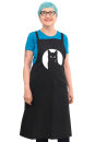 Bio Schürze handgewebt Schwarzer Kater, schwarz