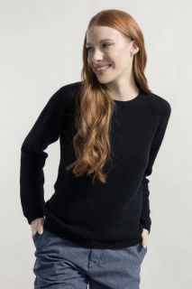 Strickpullover Giulietta recyceltes Kaschmir schwarz