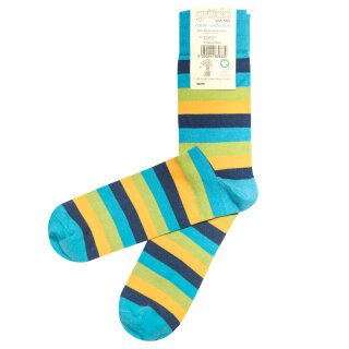 D/H-Socke geringelt lagune-denim-stachelbeere 43-44