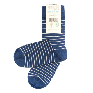 D/H Socke geringelt denim-rohweiß 41-42