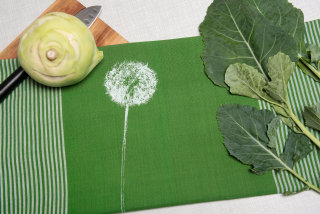 Bio&Fair-Trade Geschirrtuch Pusteblume leaf green