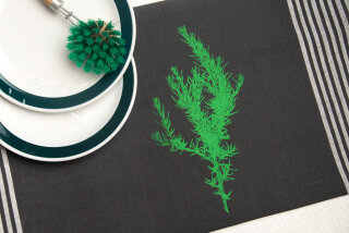 Bio&Fair-Trade Geschirrtuch Rosmarin graphit