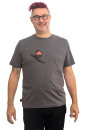 Männershirt Kenia Fair Trade Rotkehlchen. dunkelgrau M