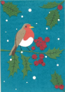 Klappkarte Frohe Weihnachten Rotkehlchen
