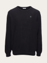 Sweater pique badge knit o-neck black jet