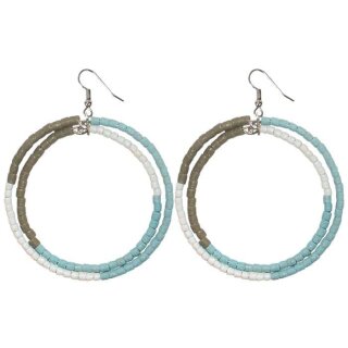 Color Block Hoop Ohrringe, light blue