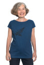 Frauen Raglan-Shirt Kenia Farn dunkelblau