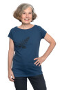 Frauen Raglan-Shirt Kenia Farn dunkelblau