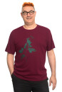 Männershirt Brombeere, weinrot S
