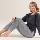 Schlafhose Carol Vichykaro schwarz-creme