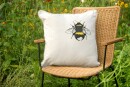 Handgewebter Kissenbezug Erdhummel natur 45*45