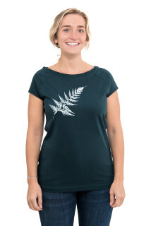Frauen Raglan-Shirt Kenia Farn dunkelgrün