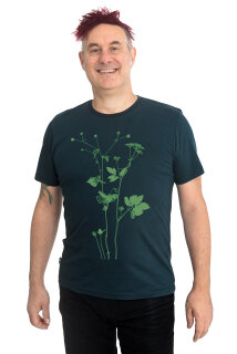Männershirt Kenia Fair Trade Lovely Unkraut, dunkelgrün L