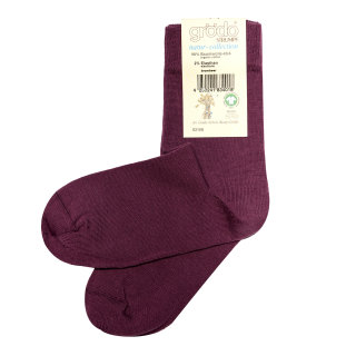 Socke einfarbig brombeer
