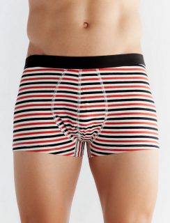 Herren Trunkshorts naturweiß-rot-schwarz L