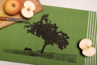 Bio&Fair-Trade Geschirrtuch Apfelbaum, leaf green