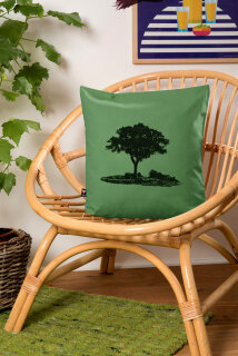 Bio-Kissenbezug Baum im Oderbruch, grün 40*40