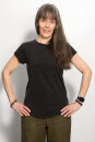 EP Women Rolled Up Sleeve stone washed black