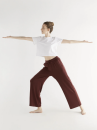 Lockere Wide Leg Pants Tencel burgundy