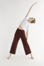 Lockere Wide Leg Pants Tencel burgundy