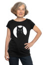 Frauenshirt Kenia Fair Trade Raglan Schwarzer Kater...