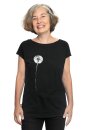 Frauenshirt Kenia Fair Trade Raglan Pusteblume schwarz S