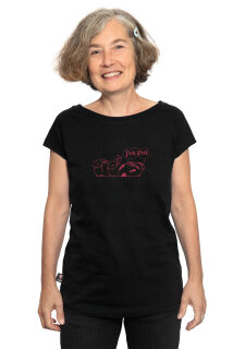 Frauenshirt Kenia Fair Trade Raglan Punkrock schwarz