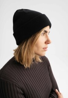 Feinstrick-Mütze Unisex HIMMAT schwarz vegan