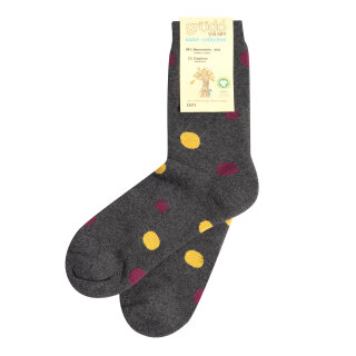 Damensocke Vollfrottee catrame-brombeer-safran 45-46