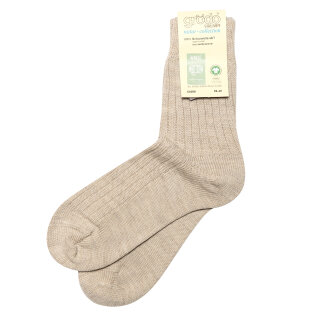 Stricksocke 100% Schurwolle öko-hellbraun