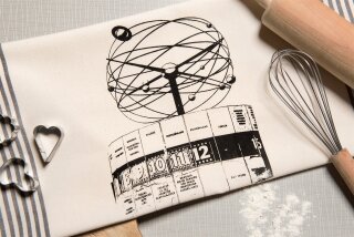 Bio&Fair-Trade Geschirrtuch Weltzeituhr natur