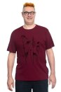 Männershirt Schmetterlingswiese weinrot L
