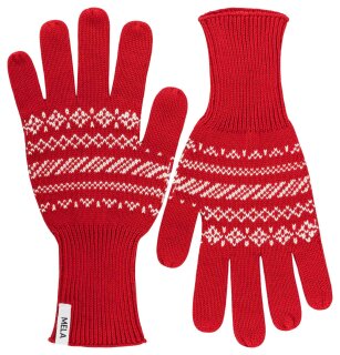 Melawear: Strick-Handschuhe RISHI granatapfel gemustert | Suermar