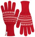 Strickhandschuhe RISHI rot gemustert vegan