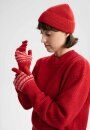 Strickhandschuhe RISHI rot gemustert vegan
