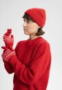 Strickhandschuhe RISHI rot gemustert vegan