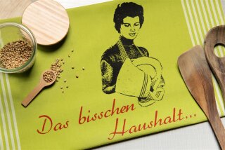 Bio&Fair-Trade Geschirrtuch Das bisschen Haushalt... hellgrün