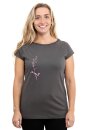 Frauen Raglan-Shirt Kenia Strauchrose dunkelgrau