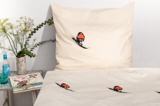 Kissenbezug Rotkehlchen natur 80*80