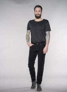 Finn Kordhose Slim Fit Mid Waist black